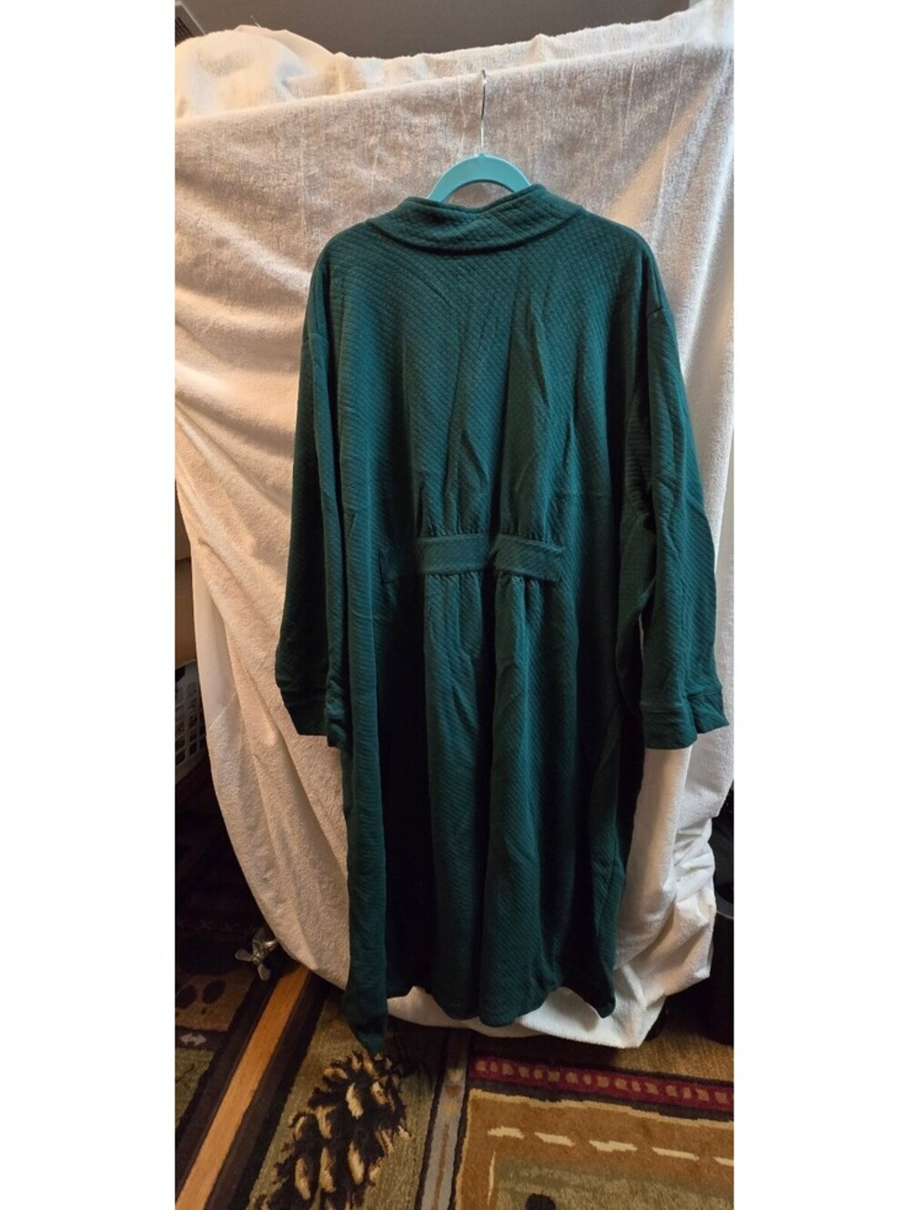 Vintage Catherine Sleepwear Emerald Green Robe sz 38/40 - Picture 2 of 4